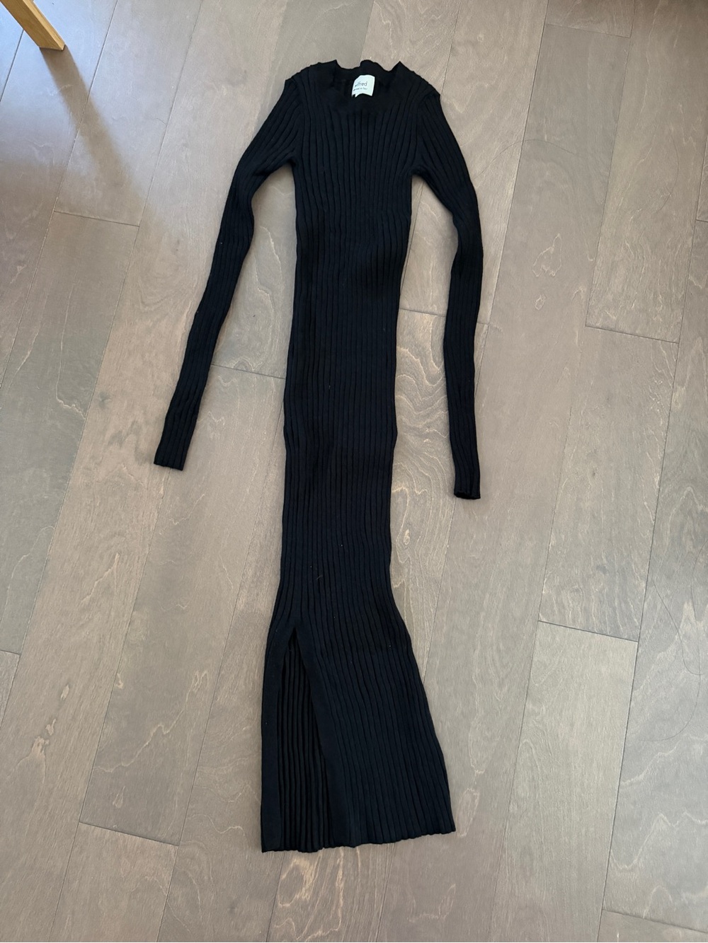 Wilfred Black Ribbed Midi Sweater Dress